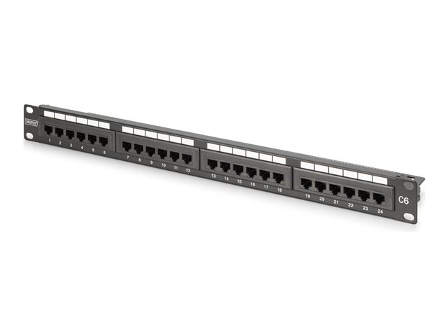 CAT 6 PATCH PANEL SHIELDED 24-PORT RJ4
