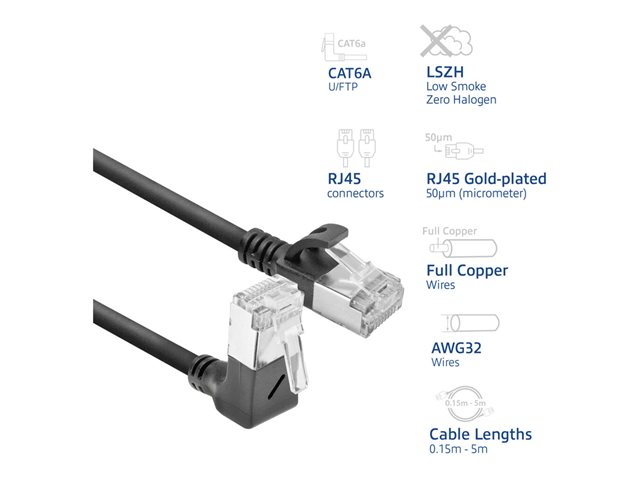 CAT6A U/FTP SLM U-ANG BK 3.00M. 1 stk