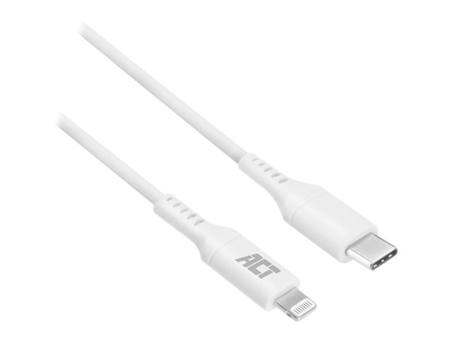 Lightning-kabel - 24 pin USB-C male naar Lightning male - 1 m - wit - ondersteuning voeding