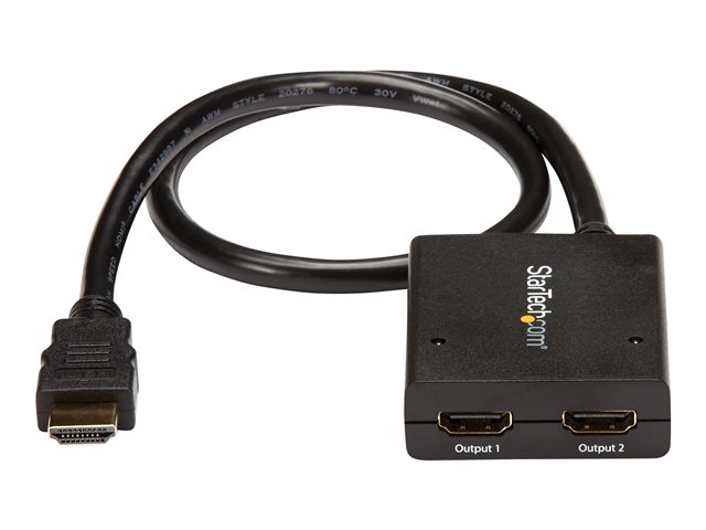 StarTech.com HDMI Cable Splitter - 2 Port - 4K 30Hz - Powered - HDMI Audio / Video Splitter - 1 in 2 Out - HDMI 1.4 - Video/audio splitter - 2 x HDMI - desktop - for P/N: ST121SHD50, SVA5M3NEUA