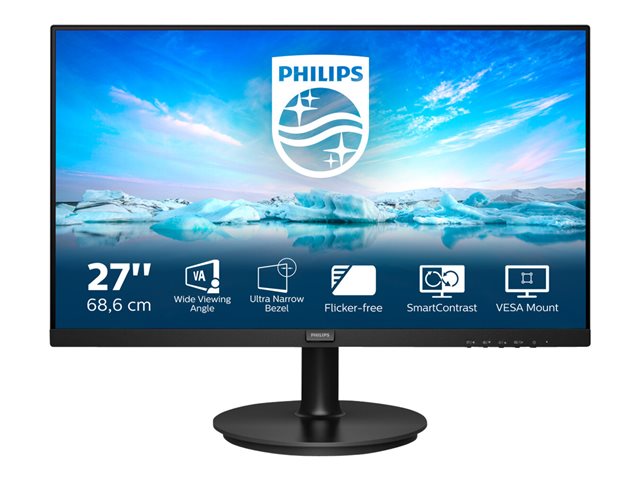 Philips V-line 271V8LA - LED monitor - 27" - 1920 x 1080 Full HD (1080p) @ 75 Hz - VA - 250 cd/m² - 3000:1 - 4 ms - HDMI, VGA - speakers - textured black