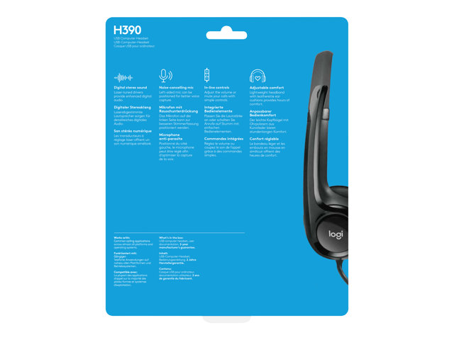 Logitech USB Headset H390 - Headset - full size - wired