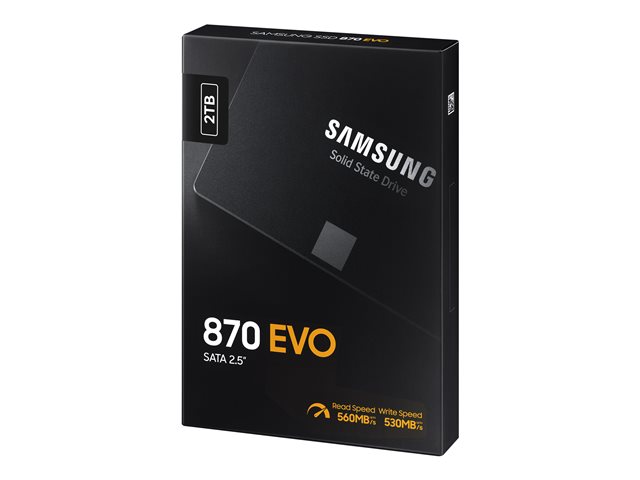 Samsung 870 EVO MZ-77E2T0B - SSD - encrypted - 2 TB - internal - 2.5\" - SATA 6Gb/s - buffer: 2 GB - 256-bit AES - TCG Opal Encryption