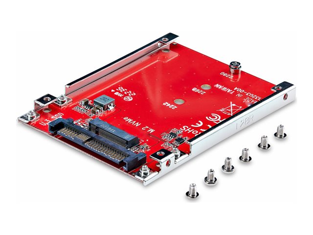 StarTech.com M.2 to U.3 Adapter, For M.2 NVMe SSDs, PCIe M.2 Drive to 2.5inch U.3 (SFF-TA-1001) Host Adapter/Converter, TAA Compliant - 2.5\" Drive Form Factor (1M25-U3-M2-ADAPTER) - Interface adapter - M.2 - M.2 NVMe Card / PCIe 4.0 (NVMe) - U.3 - re