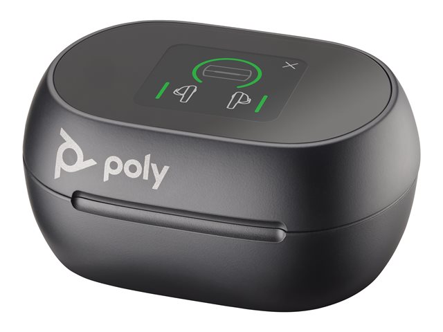 Poly Voyager Free 60+ UC M Carbon Black Earbuds +BT700 USB-C Adapter +Touchscreen Charge Case - Replaces Poly SKU 216066-02