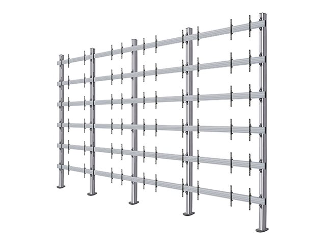 B-TECH System X BT9372-LG-LSAC-6X6 - Stand - open frame - for 6x6 dvLED video wall - 325\", bolt-down - silver - screen size: 54\" - mounting interface: 600 x 400 mm - floor-standing