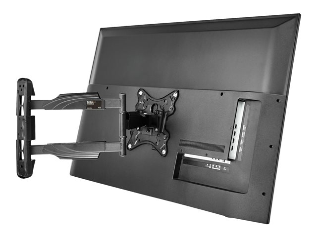 StarTech.com Full Motion TV Wall Mount, 32-55 inch (77lb/35kg) VESA Displays, Low Profile Universal Flat Screen TV Wall Mount, Heavy Duty Adjustable Tilt/Swivel Articulating Arm Bracket - Cable Management - Mounting kit (articulating arm, wall mount, wrench) - for TV - plastic, steel - black - screen size: 32\"-55\" - wall-mountable - for P/N: HDMIPLATE
