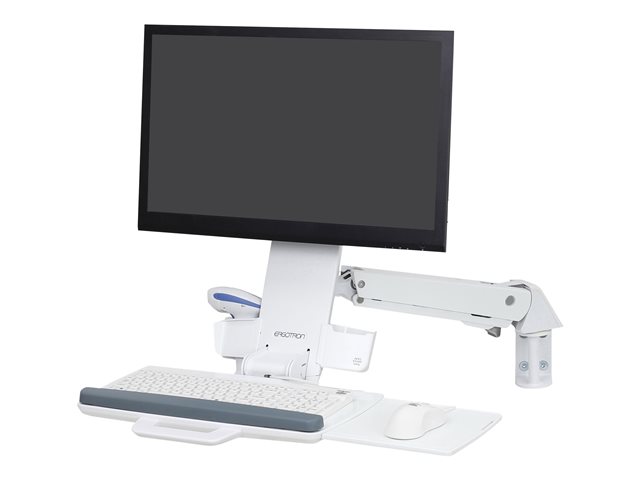 Ergotron StyleView Sit-Stand Combo - Mounting kit (articulating arm, keyboard tray) - for LCD display / PC equipment - aluminium, high-grade plastic - white - screen size: up to 24\" - wall-mountable