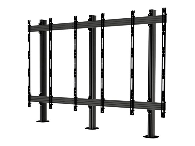 B-TECH System X BT9372 - Stand - open frame - for 5x5 dvLED video wall - bolt-down - black - mounting interface: 600 x 400 mm - floor-standing