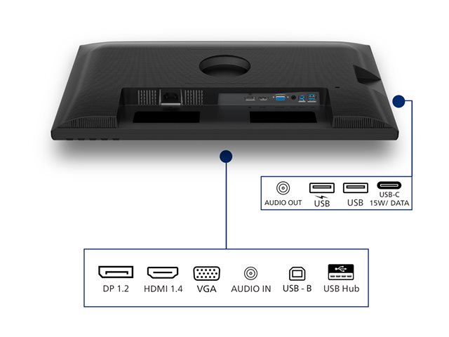 24B2N3200D 24\" IPS WUXGA, 4 ms, 1920x1200@100Hz, Wid 16/10, DP-HDMI-VGA, 4xUSB 3.2 & 1xUSB-C, Brightness 300 cd/m², S Contrastratio 50M:1, Viewing angle 178°/178°, Speakers, Height adjustment & Pivot, Black