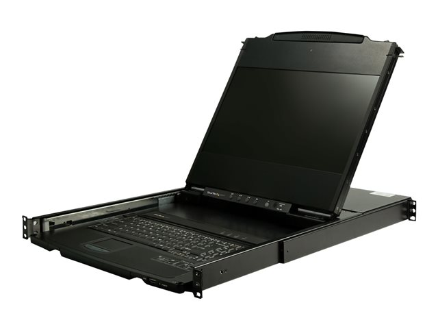 StarTech.com Dual Rail Rackmount KVM Console HD 1080p, Single Port DVI/VGA KVM with 17\" LCD Monitor for Server Rack, Fully Featured 1U LCD KVM Drawer with Cables, USB Support, 44230 MTBF - Single Port Console (RKCOND17HD) - KVM console with KVM switch - 1 ports - USB - 17.3\" - rack-mountable - 1920 x 1080 Full HD (1080p) @ 60 Hz - 250 cd/m² - 650:1 - 8 ms - 2xDVI-D, 2xVGA - black - 1U
