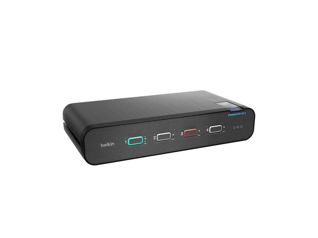 Belkin Universal Secure Dual-Head - 2nd Generation - KVM / audio switch - 4 x KVM / audio - 1 local user - desktop - TAA Compliant