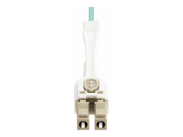 StarTech.com 4m (13ft) LC to LC (UPC) OM4 Multimode Fiber Optic Cable w/Push Pull Tabs, 50/125µm, 100G Networks, Bend Insensitive, Low Insertion Loss - LSZH Fiber Patch Cord (450FBLCLC4PP) - Patch cable - LC/UPC multi-mode (M) to LC/UPC multi-mode (M) - 4 m - 2.9 mm - fibre optic - duplex - 50 / 125 micron - OM3/OM4 - halogen-free, up to 100 Gbps data transfer rate, molded - aqua