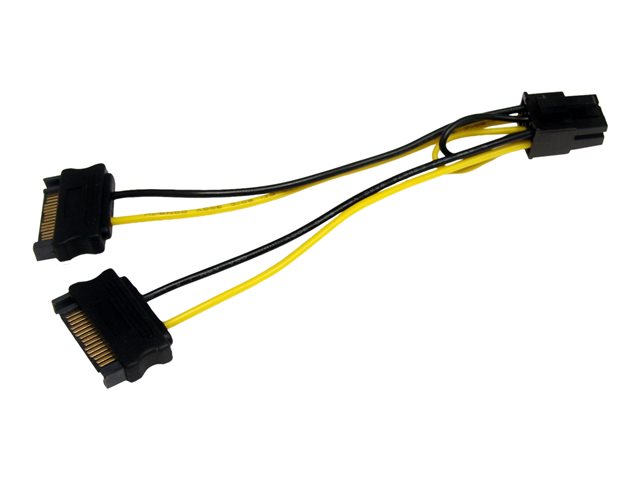 StarTech.com 6in SATA Power to 6 Pin PCI Express Video Card Power Cable Adapter - SATA to 6 pin PCIe power - Power cable - SATA power (M) to 6 pin PCIe power (M) - 15 cm