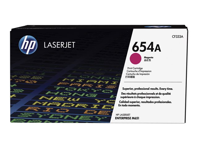 HP 654A - Magenta - original - LaserJet - toner cartridge (CF333A) - for Color LaserJet Enterprise M651dn, M651n, M651xh, Color LaserJet Managed M651dnm, M651xhm