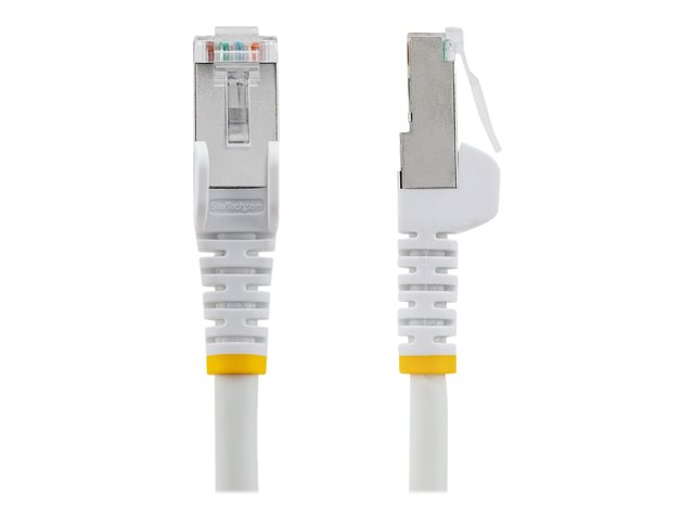 StarTech.com 3m CAT6a Ethernet Cable - White - Low Smoke Zero Halogen (LSZH) - 10GbE 500MHz 100W PoE++ Snagless RJ-45 w/Strain Reliefs S/FTP Network Patch Cord - Patch cable - RJ-45 (M) to RJ-45 (M) - 3 m - S/FTP - CAT 6a - IEEE 802.3bt - snagless, stranded, molded, halogen-free - white