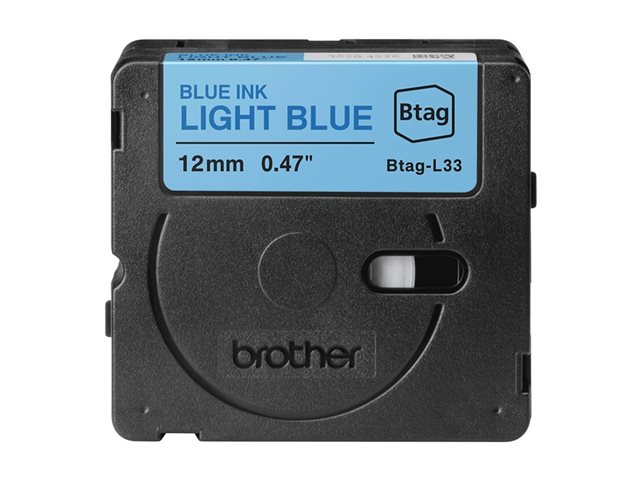 Brother BTAG-L33 - Blue on light blue - Roll (1.2 cm x 4 m) 1 cassette(s) hanging box - label tape