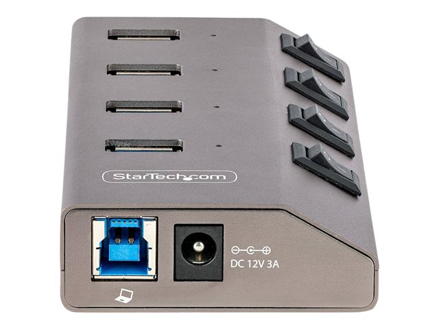 StarTech.com 4-Port Self-Powered USB-C Hub with Individual On/Off Switches, USB 3.0 5Gbps Expansion Hub w/Power Supply, Desktop/Laptop USB-C to USB-A Hub, 4x BC 1.2 (1.5A), USB Type C Hub - USB-C/A Host Cables (5G4AIBS-USB-HUB-EU) - Hub - 4 x USB 3.2 Gen 1 - desktop
