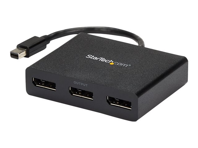 StarTech.com 3-Port Multi Monitor Adapter, Mini DisplayPort 1.2 to 3x DisplayPort MST Hub, Triple 1080p or Dual 4K 30Hz, mDP to DP MST Video Splitter for Extended Desktop on Windows PCs - Multi Stream Transport (MSTMDP123DP) - Video splitter - 3 x DisplayPort - desktop - AC 100/230 V - for P/N: SVA5N3NEUA