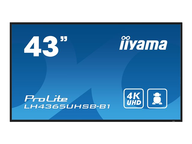 iiyama ProLite LH4365UHSB-B1 - 43\" Diagonal Class (42.5\" viewable) LED-backlit LCD display - digital signage - Android - 4K UHD (2160p) 3840 x 2160 - black