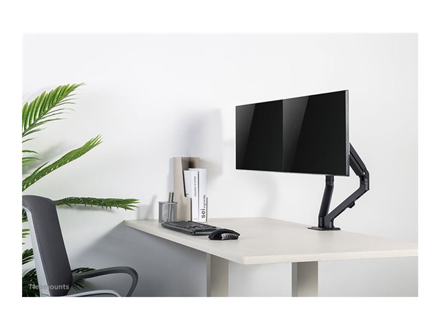 Neomounts FPMA-D650D - Mounting kit - full-motion - for 2 LCD displays - steel - black - screen size: 17\"-27\" - clamp mountable, grommet, desk-mountable