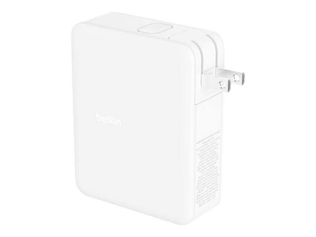 Belkin BoostCharge Pro - Power adapter - GaN technology - 140 Watt - Fast Charge, Power Delivery 3.1 - 4 output connectors (3 x USB-C, USB) - white
