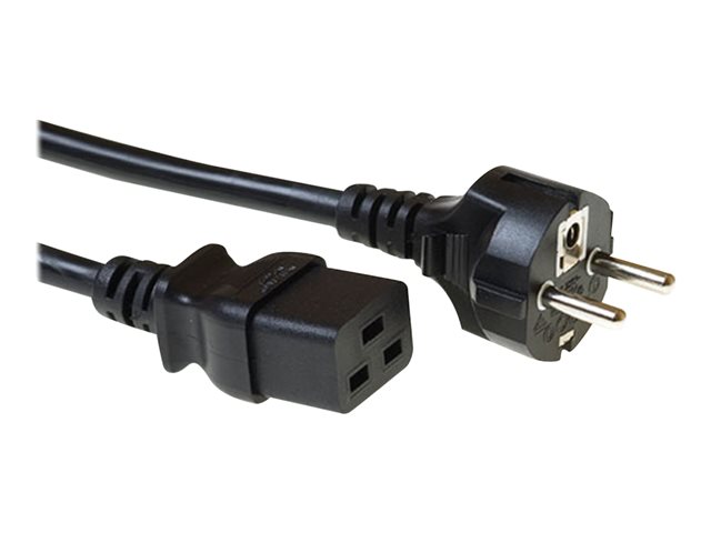 POWERCORD CEE7/7-C19 BK 1.50M. 1 stk