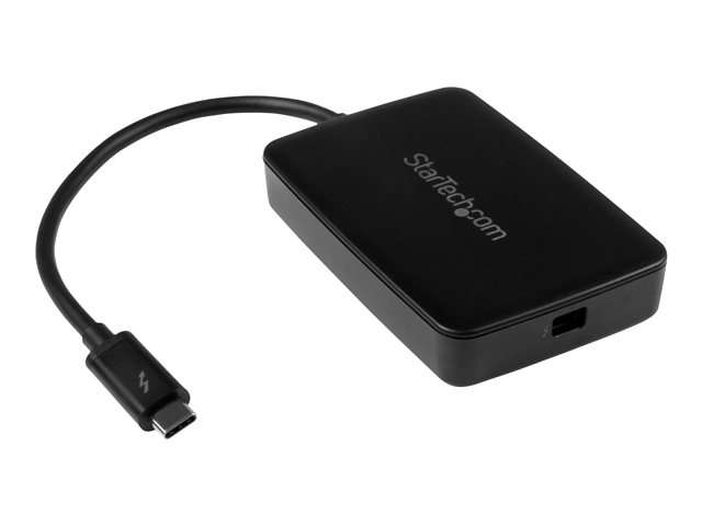StarTech.com Thunderbolt 3 to Thunderbolt 2 Adapter, TB3 Laptop to TB2 Displays & Devices, Thunderbolt 2 20Gbps or Thunderbolt 1 10Gbps, TB3 to TB2 Converter, TB3 Certified, Windows & Mac - 8in Attached Cable (TBT3TBTADAP) - Thunderbolt adapter - Mini DisplayPort (F) to 24 pin USB-C (M) - 28 cm - black - for P/N: TB3DK2DPM2, TB3DK2DPPDUE, TB3DKDPMAW, TB3DKDPMAWUE, TB3DOCK2DPPD, TB3DOCK2DPPU