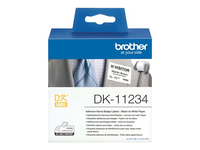 Brother DK11234 - Paper - self-adhesive - black on white - 60 x 86 mm 260 label(s) (1 roll(s) x 260) die cut labels - for Brother QL-1100, QL-1110NWB, QL-600B, QL-600G, QL-600R, QL-800, QL-810W, QL-820NWB