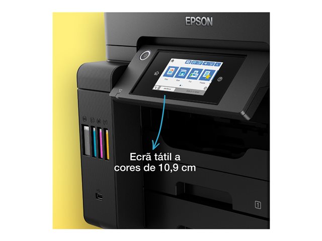 Epson EcoTank ET-5800 - Multifunction printer - colour - ink-jet - A4 (210 x 297 mm) (original) - A4 (media) - up to 25 ppm (printing) - 550 sheets - 33.6 Kbps - USB 2.0, LAN, Wi-Fi(ac) - black