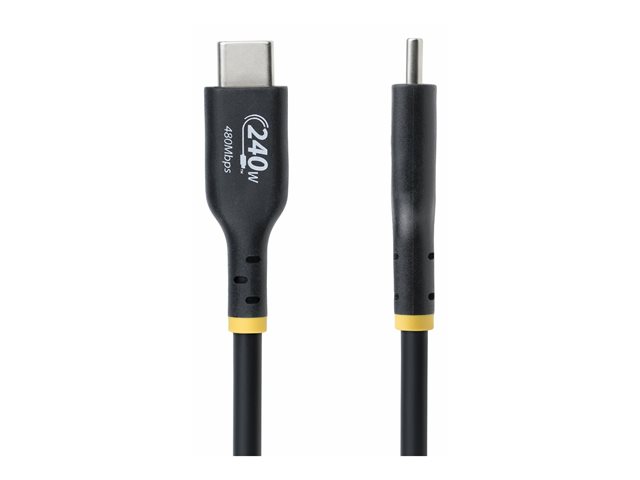 StarTech.com 4m USB C Charging Cable, USB-IF Certified USB-C Cable, 240W - USB cable - 24 pin USB-C (M) to 24 pin USB-C (M) - USB 2.0 - 48 V - 5 A - 4 m - extended power range (EPR), Power Delivery 3.1 support, halogen-free, passive - black