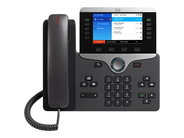 Cisco IP Phone 8861 - VoIP phone - IEEE 802.11a/b/g/n/ac (Wi-Fi) - SIP, RTP, SDP - 5 lines - charcoal - remanufactured