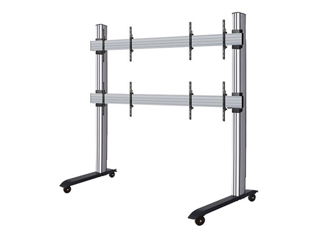 B-TECH System X BT9371 - Cart - open frame - for 2x2 video wall - black with silver column - screen size: 54\" - mounting interface: 600 x 400 mm