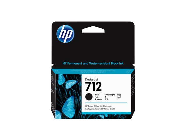 HP 712 - 38 ml - black - original - DesignJet - ink cartridge - for DesignJet Studio, T210, T230, T250, T630, T650