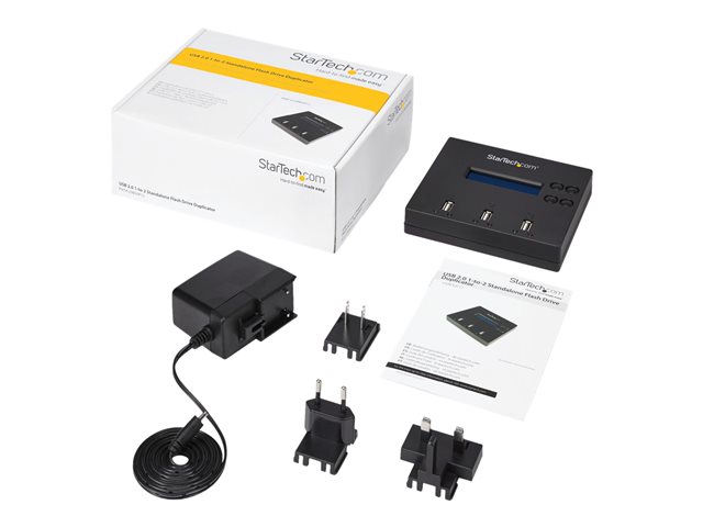 StarTech.com 1:2 Standalone USB Duplicator and Eraser - Memory Stick Cloner - USB 2.0 Flash Drive Copier / Thumb Eraser (USBDUP12) - USB drive duplicator - 2 bays - for P/N: SVA5H2NEUA