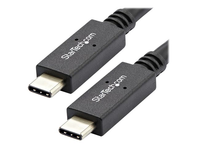 StarTech.com USB C Cable - 3 ft / 1m - with Power Delivery (USB PD) - Power Pass Through Charging - USB to USB Cord (USB31C5C1M) - USB cable - 24 pin USB-C (M) to 24 pin USB-C (M) - USB 3.1 - 5 A - 1 m - black - for P/N: CDP2HVGUASPD, DKT30CHPD3, DKT30CHVSDPD, DKT31CMDPHPD, HB31C2A2CME, SV221HUC4K