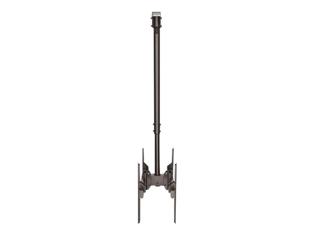 StarTech.com Dual TV Ceiling Mount, Back-to-Back Heavy Duty Hanging Dual Screen Mount with Adjustable Telescopic 3.5' to 5' Pole, Tilt/Swivel/Rotate, VESA Bracket for 32?-75\" Displays - Ceiling TV Bracket (FPCEILBTB) - Bracket - for flat panel - heavy duty steel - black - screen size: 32\"-75\" - ceiling mountable