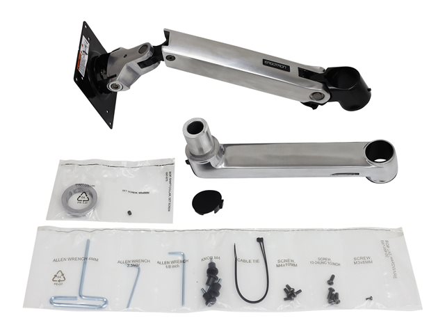 Ergotron LX - Mounting component (articulating arm, pole collar, extension) - Constant Force Technology - for LCD display - polished aluminium with black accents - screen size: up to 40\" - desk mount base - for P/N: 45-295-026