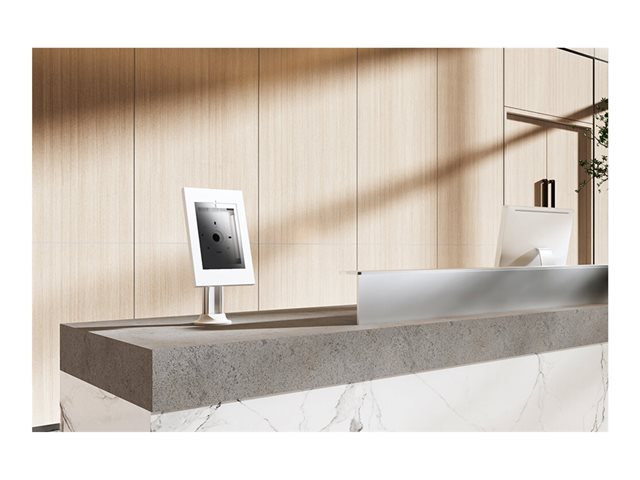 Neomounts DS15-640WH1 - Stand - for tablet - lockable - steel - white - screen size: 9.7\"-11\" - mounting interface: 75 x 75 mm - counter top - for Apple 10.2-inch iPad, 10.5-inch iPad Air (3rd generation), 10.5-inch iPad Pro, 10.9-inch iPad Air (4th generation), 11-inch iPad Pro (3rd generation), 9.7-inch iPad (5th generation, 6th generation), 9.7-inch iPad Pro, iPad Air, iPad Air 2, Samsung Galaxy Tab A (10.1 in), Tab A7 (10.4 in), Tab S6