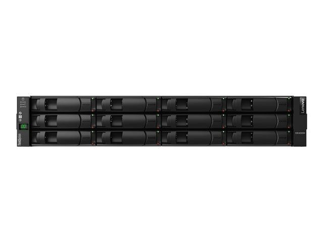 Lenovo ThinkSystem DE4000H Hybrid 2U12 LFF controller enclosure - Hard drive array - 12 bays (SAS-3) - 16Gb Fibre Channel (external) - rack-mountable - 2U