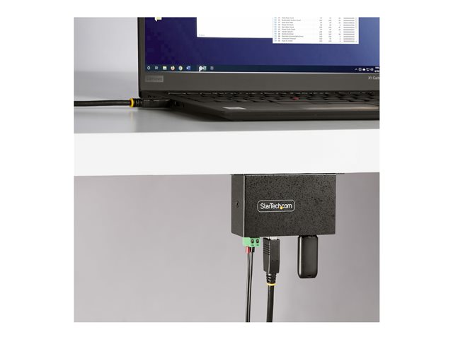StarTech.com 4-Port Managed USB Hub with 4x USB-A, Heavy Duty with Metal Industrial Housing, ESD & Surge Protection, Wall/Desk/Din-Rail Mountable, USB 3.0/3.1/3.2 Gen 1 5Gbps - Hub - 3 x USB 3.2 Gen 2 + 1 x USB 3.2 Gen 1 - wall-mountable, desktop, DIN rail mountable - TAA Compliant