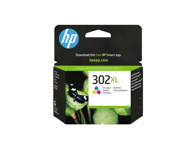 HP 302XL - 8 ml - High Yield - colour (cyan, magenta, yellow) - original - ink cartridge - for Deskjet 1110, 21XX, 36XX, ENVY 45XX, Officejet 38XX, 46XX, 52XX