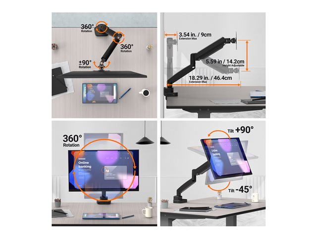 ERGONOMIC MONITOR MOUNT DOCK MOUNT WITH