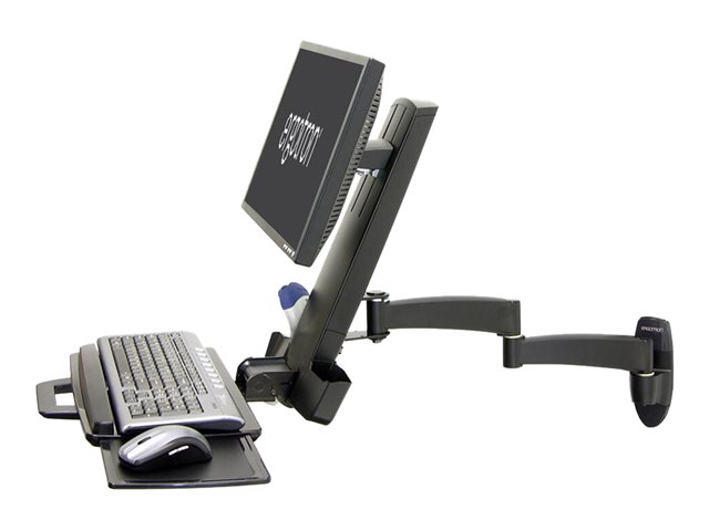 Ergotron 200 Series - Mounting kit (articulating arm, keyboard tray with left/right mouse tray, barcode scanner holder) - for LCD display / PC equipment - steel - black - screen size: up to 24\" - wall-mountable
