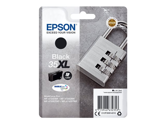 Epson 35XL - 41.2 ml - XL - black - original - ink cartridge - for WorkForce Pro WF-4720, WF-4720DWF, WF-4725DWF, WF-4730, WF-4730DTWF, WF-4740, WF-4740DTWF