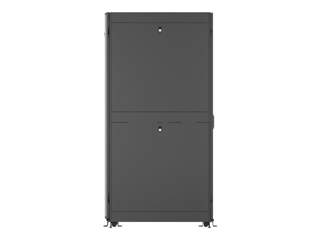 Rack 48U 2265mm (96.16)H x 800mm (31.50)W x 1115mm (43.89)D with Perf. Front Door Perf. Split Rear Doors Black gray shock packaging