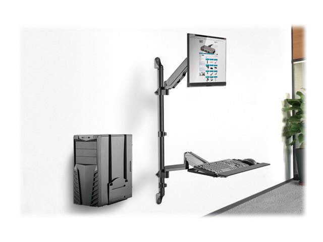 Sit-Stand Workstation wall single mount black max load capacity: 1-8 kg max Screen Size: 17in-32in