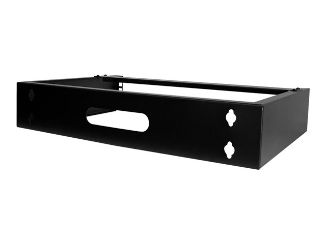 StarTech.com 2U Wall Mount Rack, 19\" Wall Mount Network Rack, 14 inch Deep (Low Profile), Wall Mounting Patch Panel Bracket for Network Switches, IT Equipment, 77lb (35kg) Capacity - Network Equipment Rack (RACK-2U-14-BRACKET) - Network device mounting bracket - wall mountable - black - 2U - 19\"