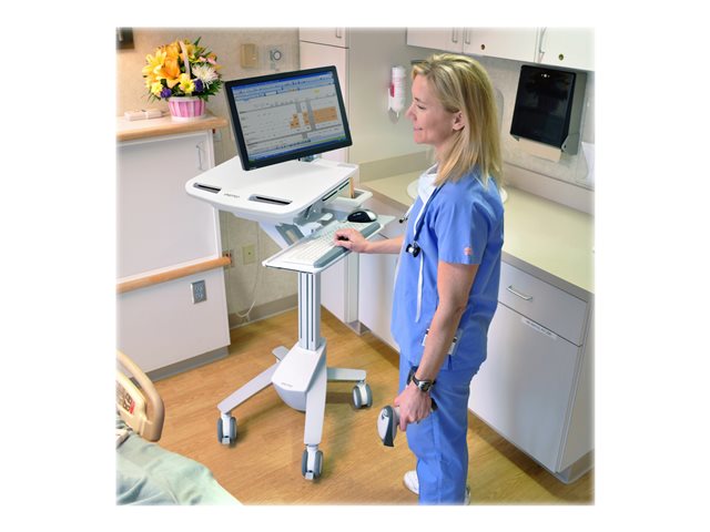 Ergotron StyleView - Cart - for LCD display / PC equipment - medical - plastic, aluminium, zinc-plated steel - grey, white, polished aluminium - screen size: up to 24\"