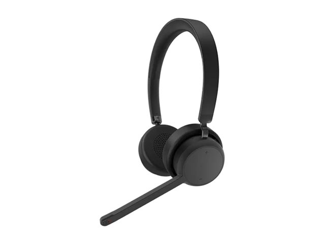 Lenovo - Headphones with mic - on-ear - wireless - black